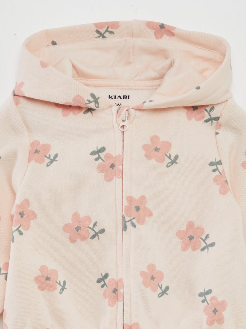 Sweatshirt com capuz com fecho com motivo ROSA - Kiabi