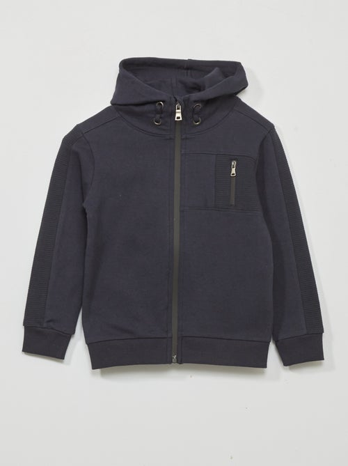 Sweatshirt com capuz com fecho em moletão - Kiabi