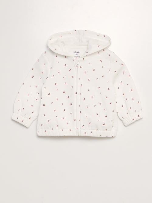 Sweatshirt com capuz com fecho em moletão quente - Kiabi