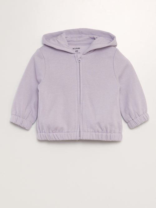 Sweatshirt com capuz com fecho em moletão quente - Kiabi