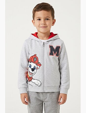 Sweatshirt com capuz com fecho paw patrol cinzento menino | licença oficial