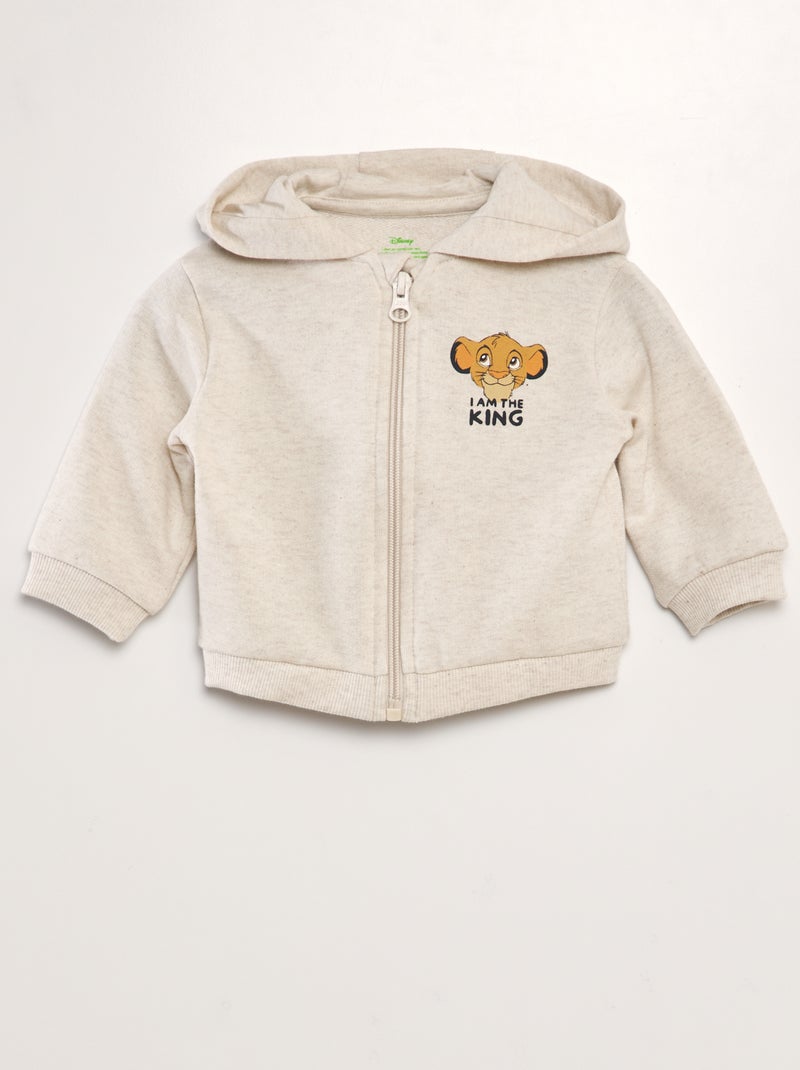 Sweatshirt com capuz com fecho 'Simba' da 'Disney' BEGE - Kiabi