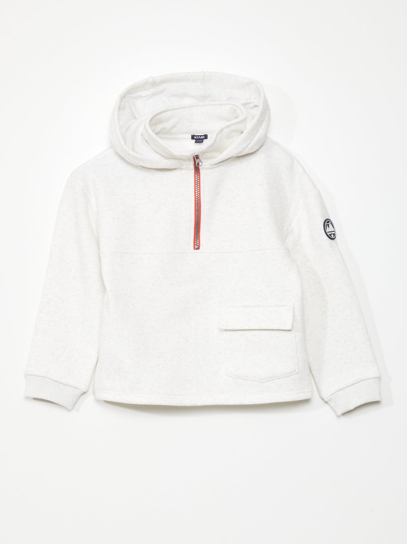 Sweatshirt com capuz com gola subida AZUL - Kiabi