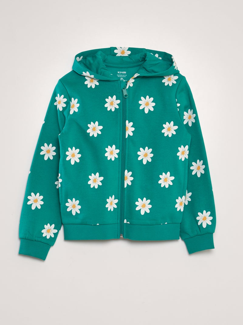 Sweatshirt com capuz com motivos VERDE - Kiabi