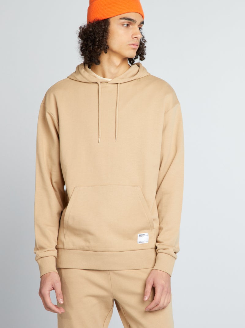 Sweatshirt com capuz com pormenor bordado BEGE - Kiabi