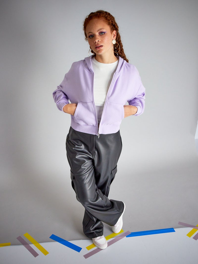 Sweatshirt com capuz crop top VIOLETA - Kiabi