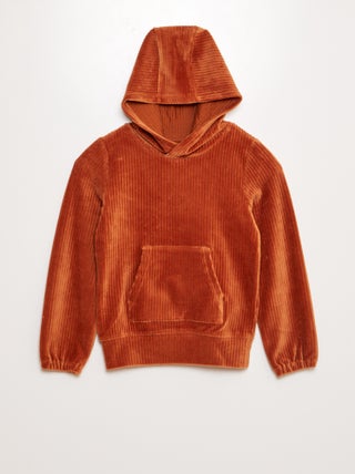 Sweatshirt com capuz de bombazina