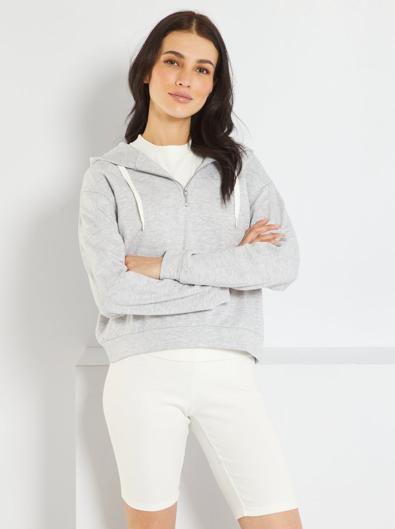 Sweatshirt com capuz de desporto CINZA - Kiabi