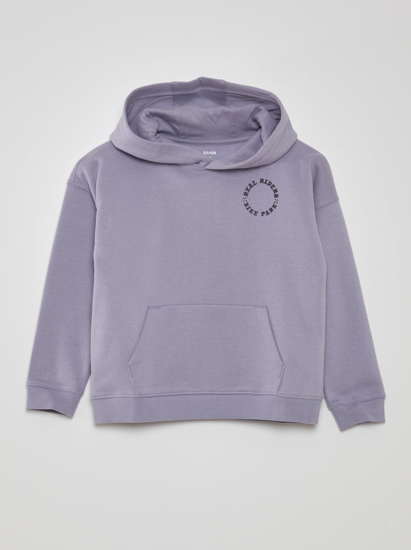 Sweatshirt com capuz de efeito loose e bolso canguru VIOLETA - Kiabi