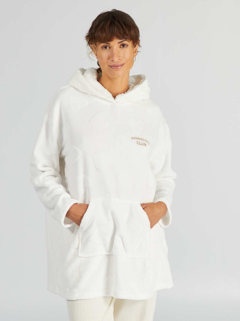 Sweatshirt com capuz de malha polar BEGE - Kiabi