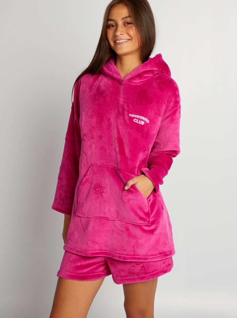 Sweatshirt com capuz de malha polar ROSA - Kiabi