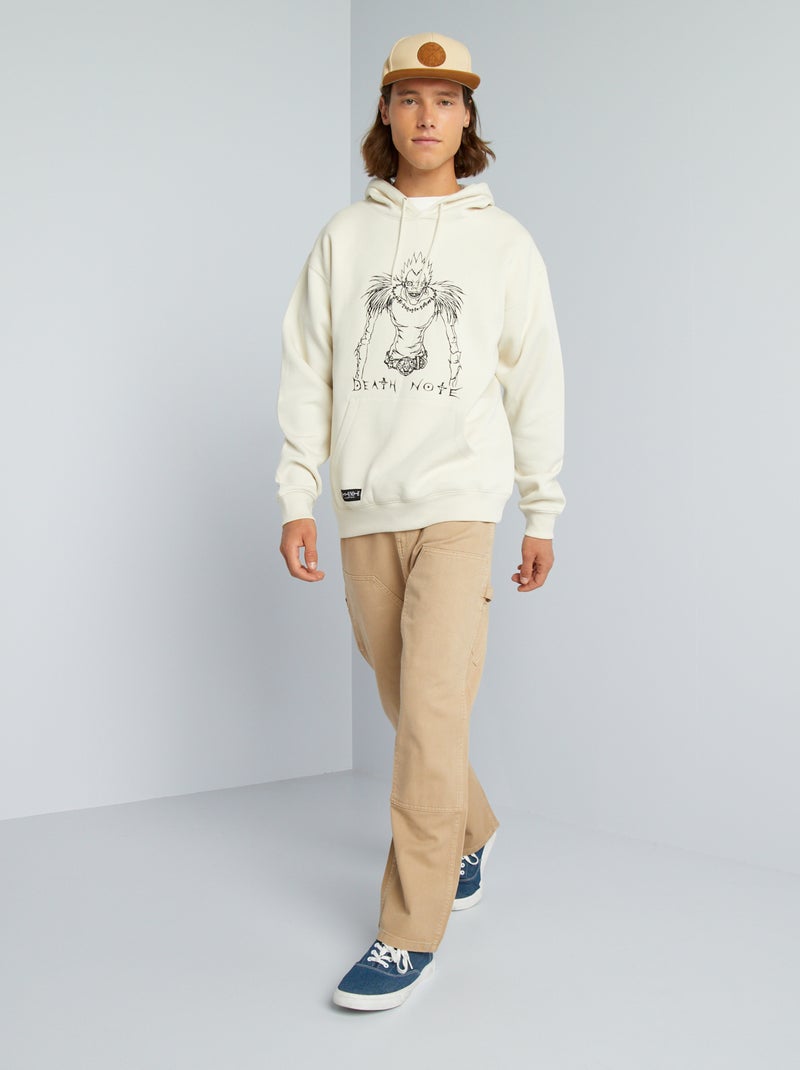 Sweatshirt com capuz 'Deathnote' BRANCO - Kiabi
