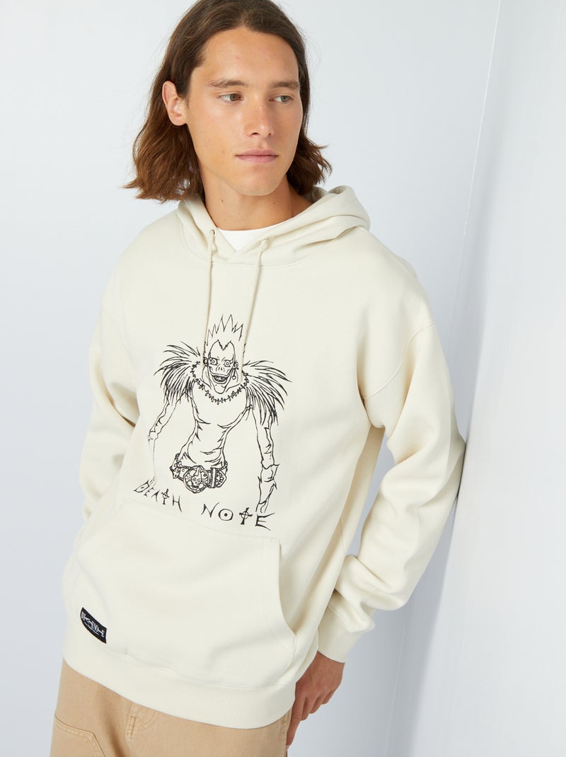 Sweatshirt com capuz 'Deathnote' BRANCO - Kiabi