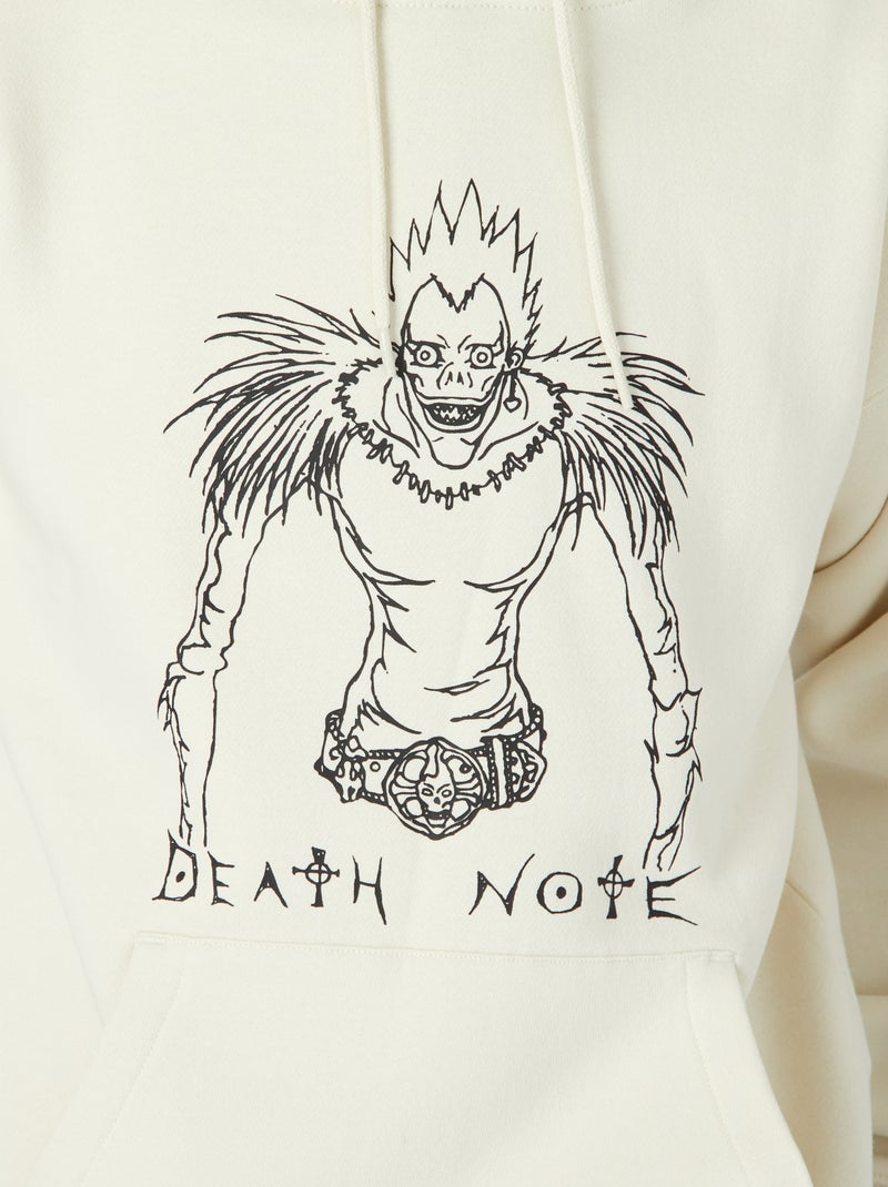 Sweatshirt com capuz 'Deathnote' BRANCO - Kiabi
