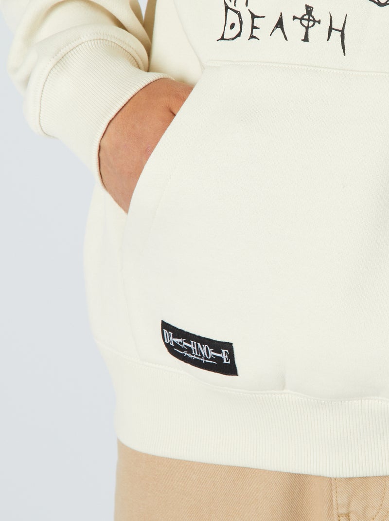 Sweatshirt com capuz 'Deathnote' BRANCO - Kiabi