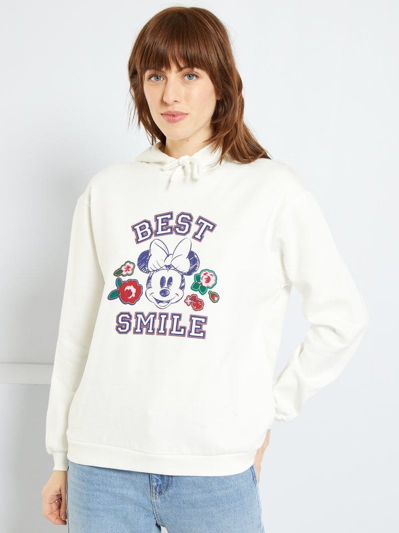 Sweatshirt com capuz 'Disney' BRANCO - Kiabi