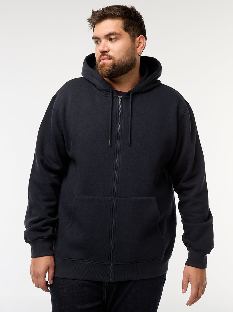 Sweatshirt com capuz e abertura com fecho Azul - Kiabi