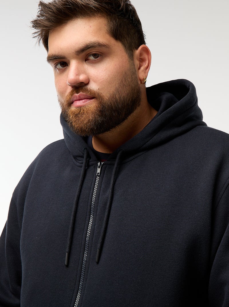 Sweatshirt com capuz e abertura com fecho Azul - Kiabi