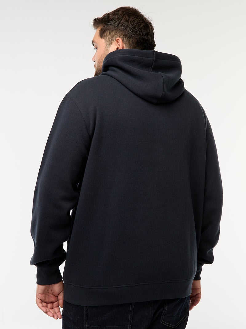 Sweatshirt com capuz e abertura com fecho Azul - Kiabi