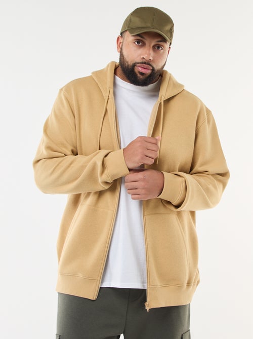 Sweatshirt com capuz e abertura com fecho - Kiabi