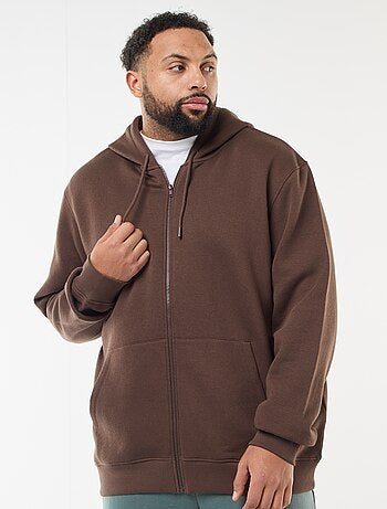 Sweatshirt com capuz e abertura com fecho