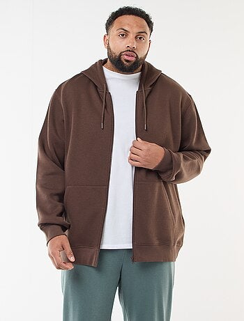 Sweatshirt com capuz e abertura com fecho