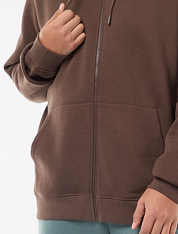 Sweatshirt com capuz e abertura com fecho