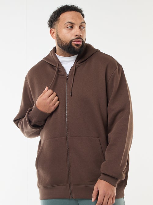 Sweatshirt com capuz e abertura com fecho - Kiabi