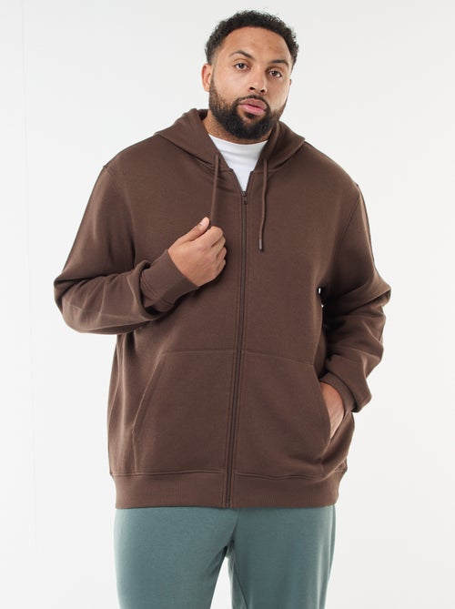 Sweatshirt com capuz e abertura com fecho - Kiabi