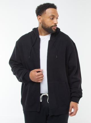 Sweatshirt com capuz e abertura com fecho