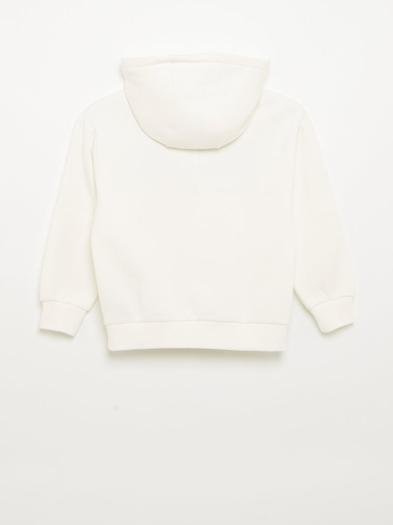 Sweatshirt com capuz e bolso canguru Branco - Kiabi