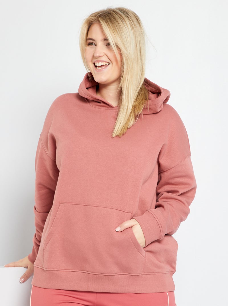 Sweatshirt com capuz e bolso canguru ROSA - Kiabi
