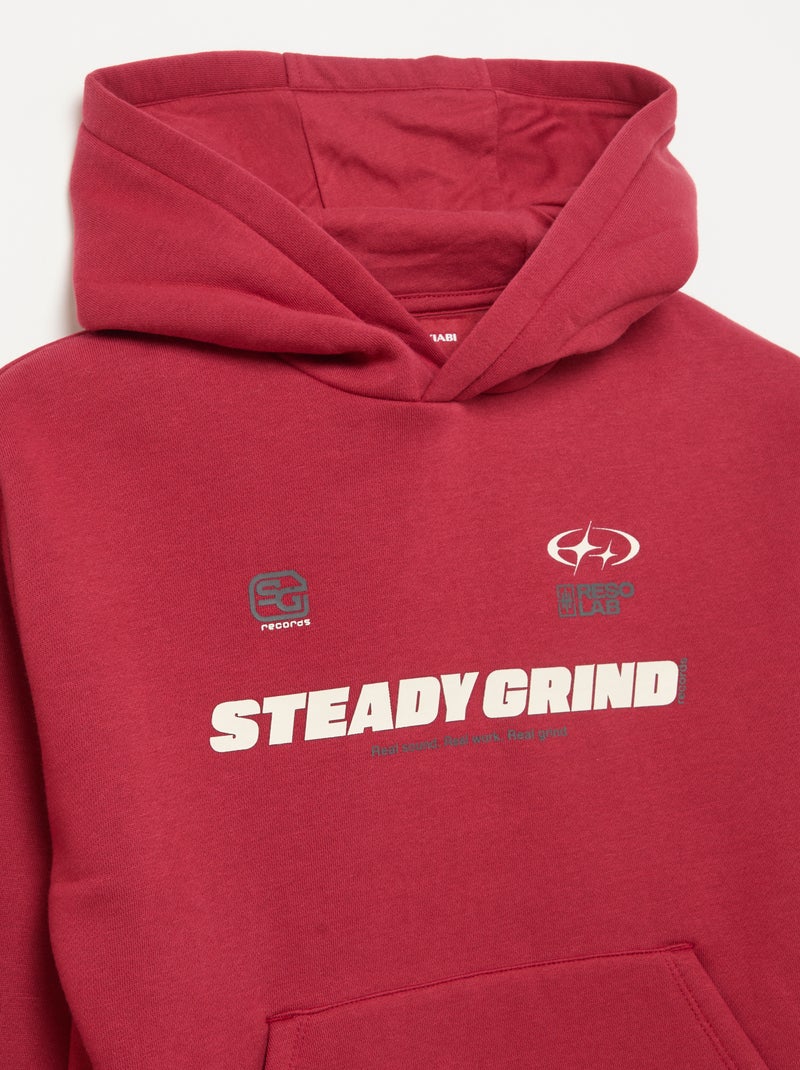 Sweatshirt com capuz e bolso canguru Vermelho - Kiabi