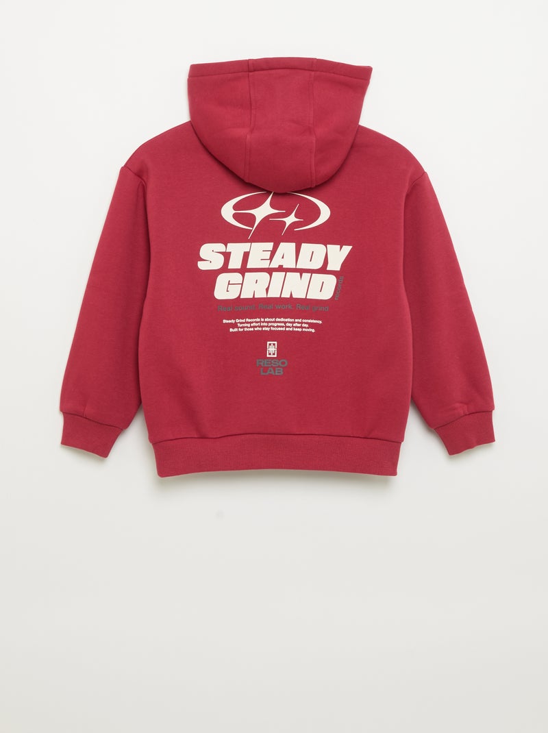 Sweatshirt com capuz e bolso canguru Vermelho - Kiabi