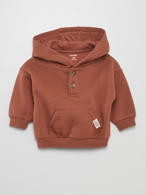 Sweatshirt com capuz e botões - Kiabi