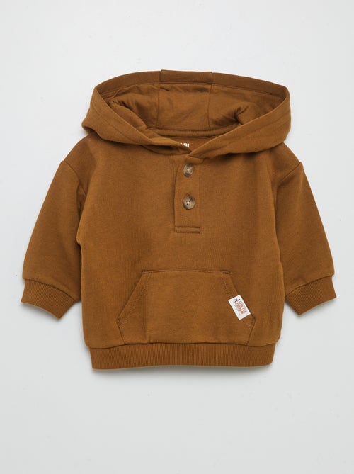 Sweatshirt com capuz e botões - Kiabi