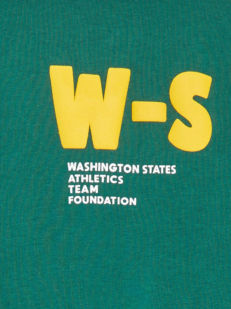 Sweatshirt com capuz e estampa VERDE - Kiabi