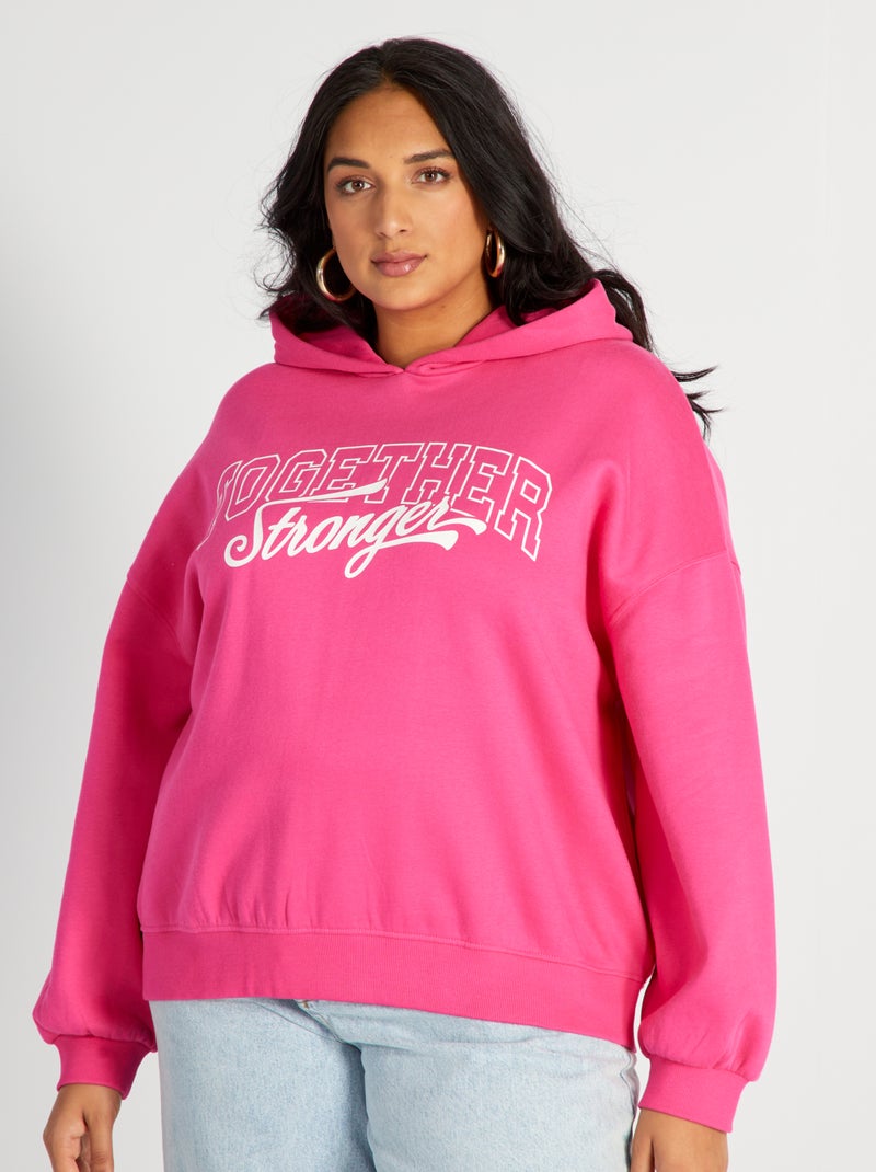 Sweatshirt com capuz e estampado ROSA - Kiabi