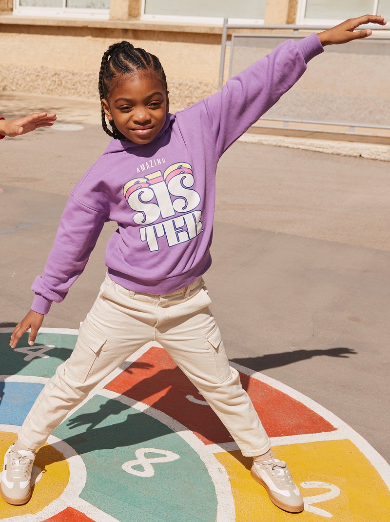 Sweatshirt com capuz e estampado VIOLETA - Kiabi