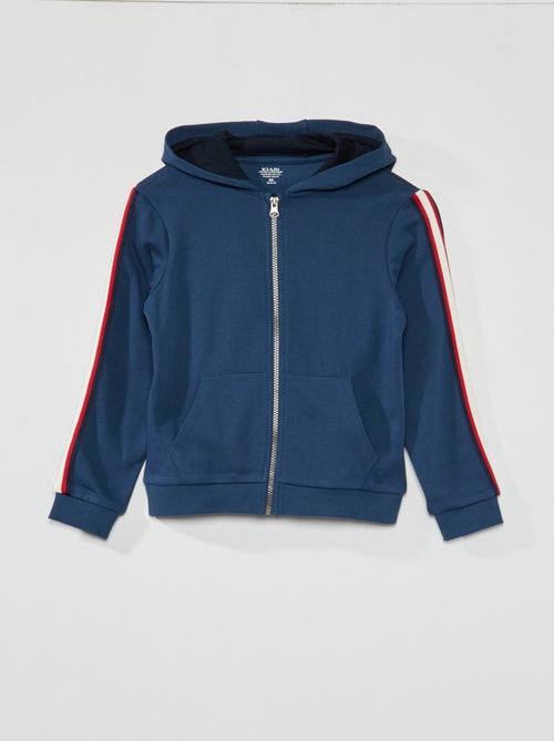 Sweatshirt com capuz e faixa tricolor - Kiabi