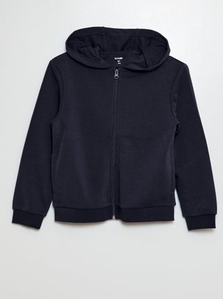 Sweatshirt com capuz e fecho