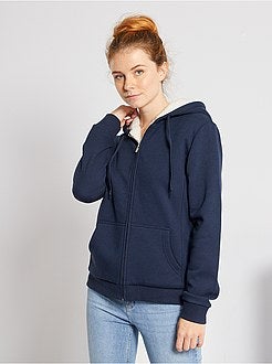 Sweatshirt com capuz e fecho - Kiabi