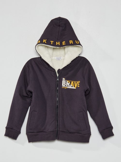 Sweatshirt com capuz e fecho - Kiabi
