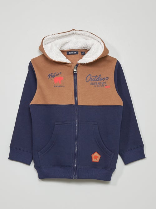 Sweatshirt com capuz e fecho - Kiabi