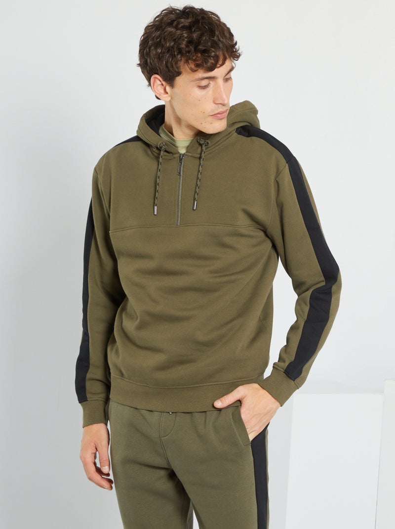 Sweatshirt com capuz e fecho CAQUI - Kiabi