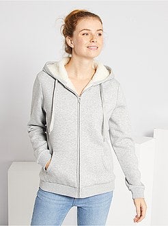 Sweatshirt com capuz e fecho - Kiabi