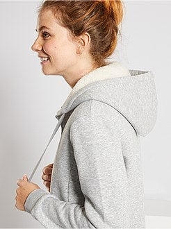 Sweatshirt com capuz e fecho - Kiabi