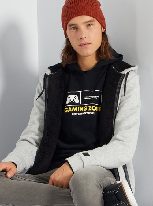 Sweatshirt com capuz e fecho - Kiabi