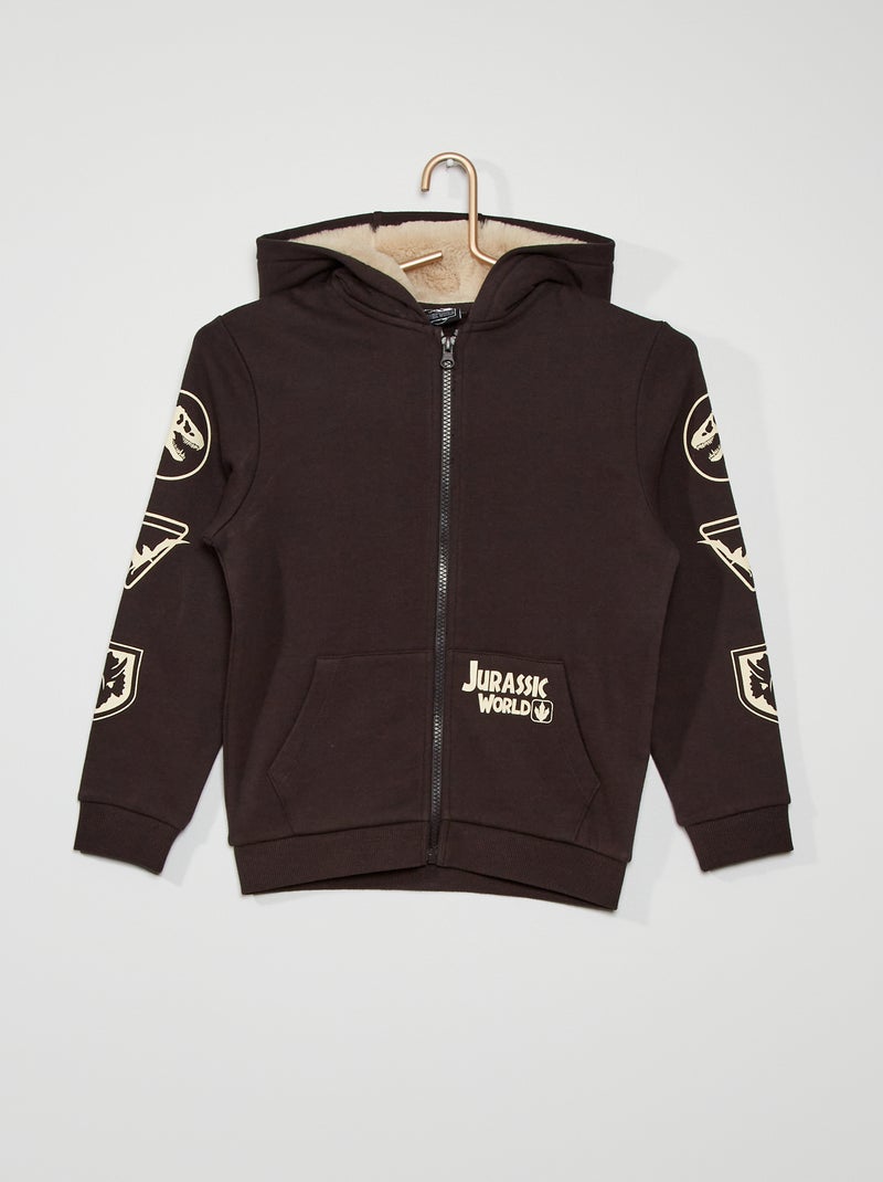 Sweatshirt com capuz e fecho CINZA - Kiabi