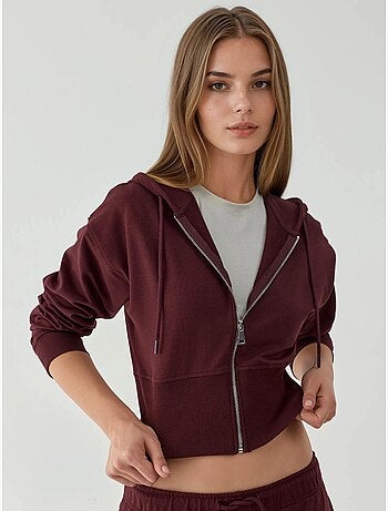 Sweatshirt com capuz e fecho de correr hiccup